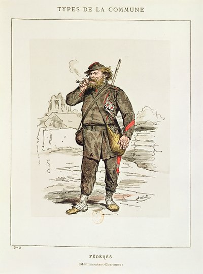 Charaktere der Pariser Kommune - ein Federe aus Menilmontant-Charonne, 1871 von Charles Albert d Arnoux Bertall